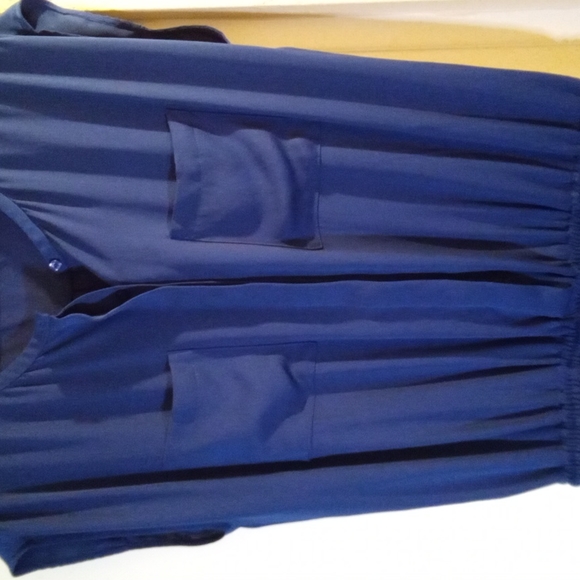 Vince Dark Blue Button and Draw String Mini Dress Size XS - Picture 4 of 7